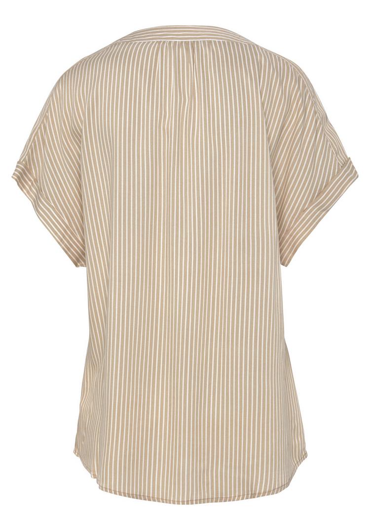 Vivance Vivance Kurzarmbluse Kurzarmbluse Damen - sand-wei&szlig;-gestreift - 1 | SportScheck