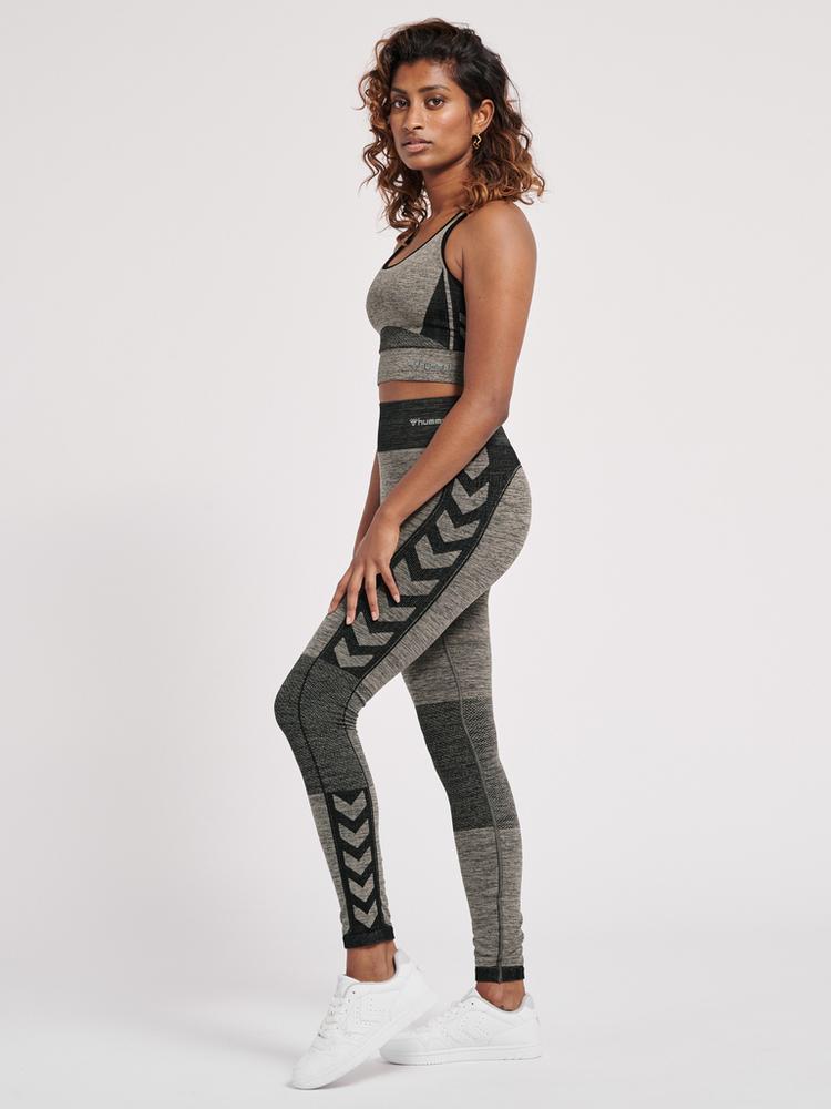 hummel hummel hmlCLEA SEAMLESS MID WAIST TIGHTS Tights Damen - CHATEAU GRAY/BLACK MELANGE - 1 | SportScheck