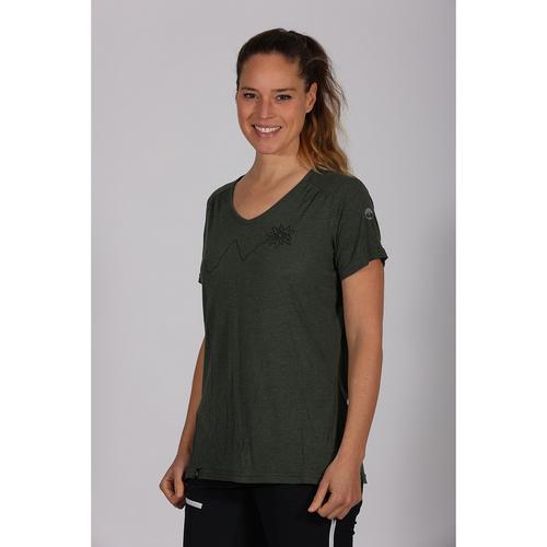Rückansicht von Maul Sport Eifelsteig T-Shirt Damen Tannengrün216