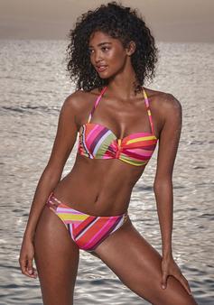 Rückansicht von BRUNO BANANI Bügel-Bandeau-Bikini Bikini Set Damen orange bedruckt