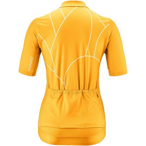 Rückansicht von Gonso Road Jersey Print Fahrradtrikot Damen Gelb7014