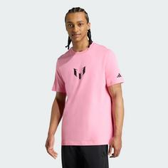 Rückansicht von adidas Messi Graphic T-Shirt Fanshirt Herren Easy Pink