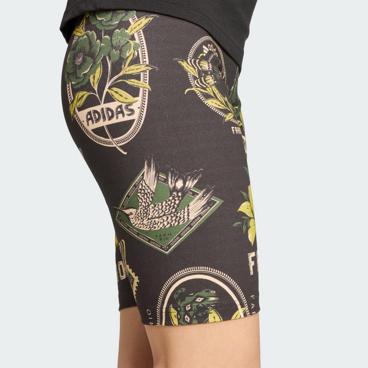 adidas adidas adidas X Farm Radlershorts Funktionsshorts Damen - Black / Amazon Green / Preloved Lime - 1 | SportScheck