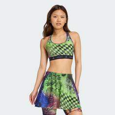 Rückansicht von adidas adidas x Jeremy Scott Sport-BH Sport-BH Damen Multicolor / Semi Lucid Fuchsia / Active Purple