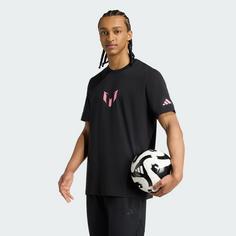 Rückansicht von adidas Messi Graphic T-Shirt Fanshirt Herren Black