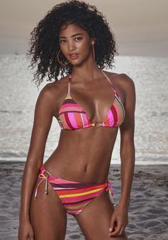 Rückansicht von BRUNO BANANI Triangel-Bikini Bikini Set Damen orange bedruckt