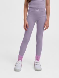 Rückansicht von hummel hmlJR SEAMLESS RIB MW TIGHTS Leggings Damen LAVENDER GRAY