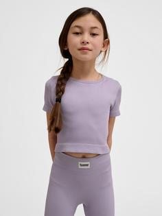 Rückansicht von hummel hmlJR SEAMLESS RIB T-SHIRT S/S T-Shirt Kinder LAVENDER GRAY