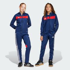 Rückansicht von adidas Tiro 25 Essentials Kids Trainingsanzug Trainingsanzug Kinder Team Navy / Red