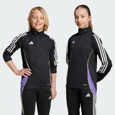 Rückansicht von adidas Tiro 24 Kids Trainingsoberteil Sweatjacke Kinder Black / Purple Rush