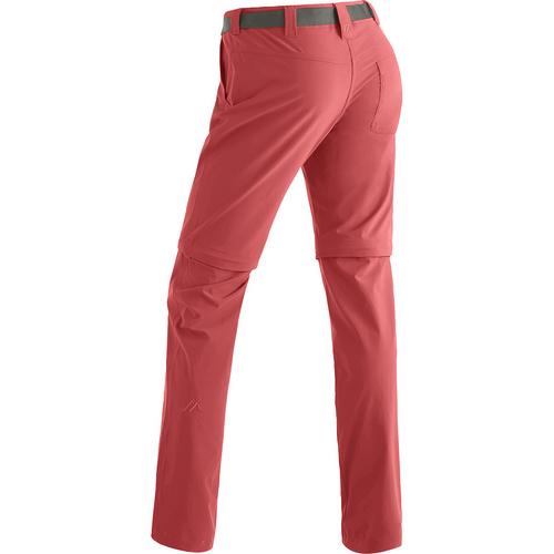 Rückansicht von Maier Sports Inara slim zip Trekkinghose Damen Rot4541