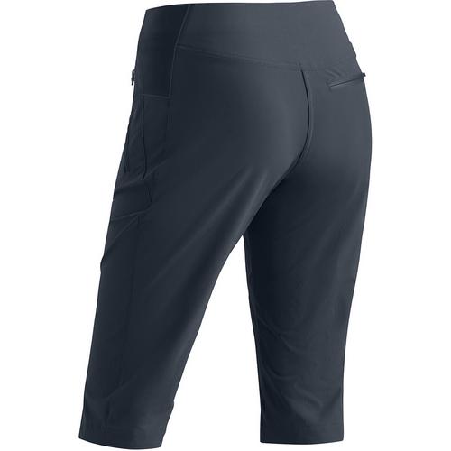 Rückansicht von Maier Sports Inara slim Capri Vario Funktionsshorts Damen Dunkelgrau035