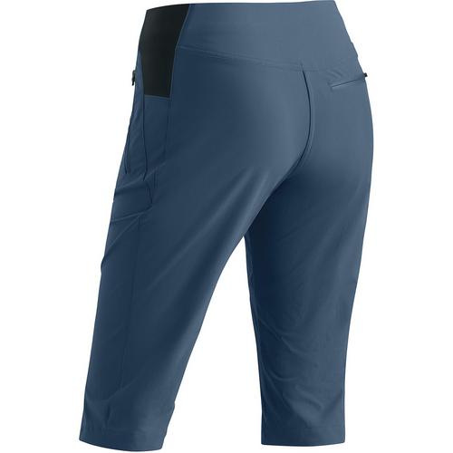 Rückansicht von Maier Sports Inara slim Capri Vario Funktionsshorts Damen Blau301