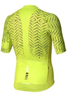Rückansicht von RH+ Lab Jersey Fahrradtrikot Herren network acid lime