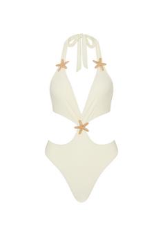 Moda Minx Starfish Plunge Badeanzug Damen Coconut