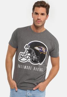Rückansicht von Re:Covered NFL Ravens Helmet Dark Core Printshirt Dark Grey Marl