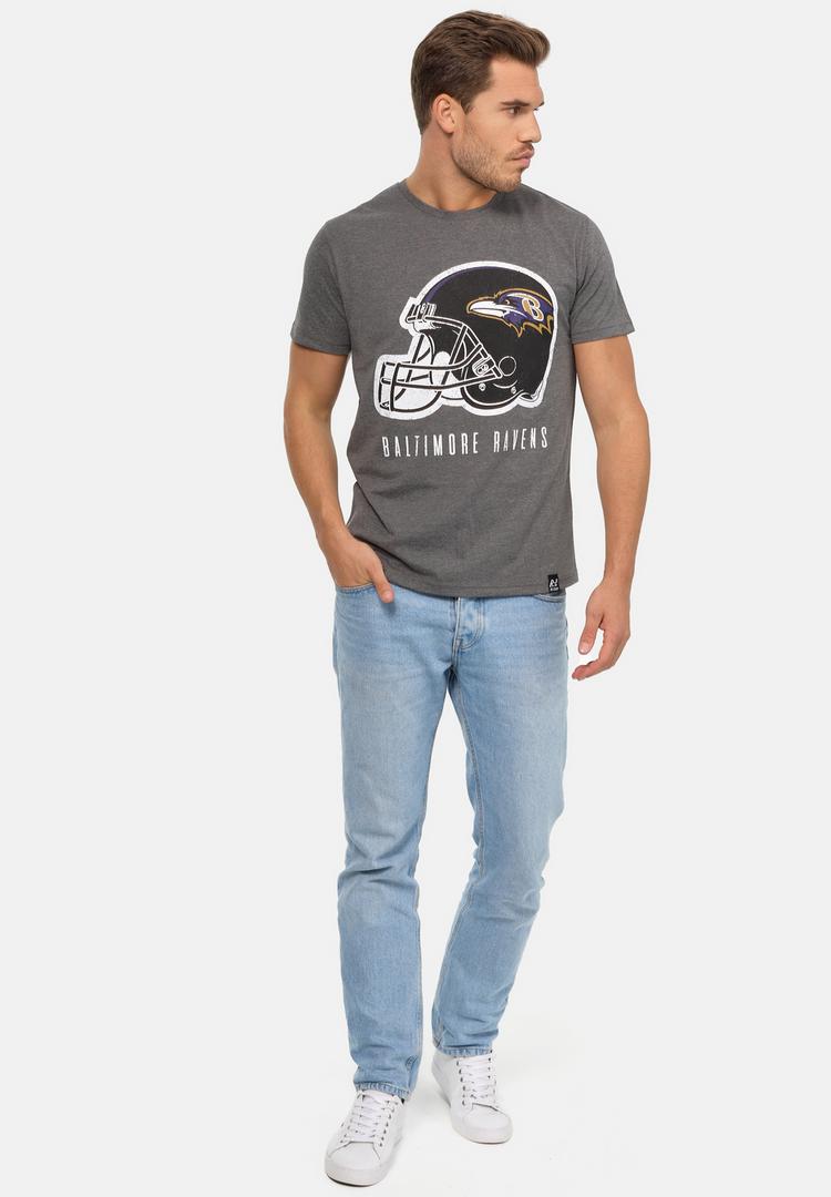 Re:Covered Re:Covered NFL Ravens Helmet Dark Core Printshirt - Dark Grey Marl - 1 | SportScheck