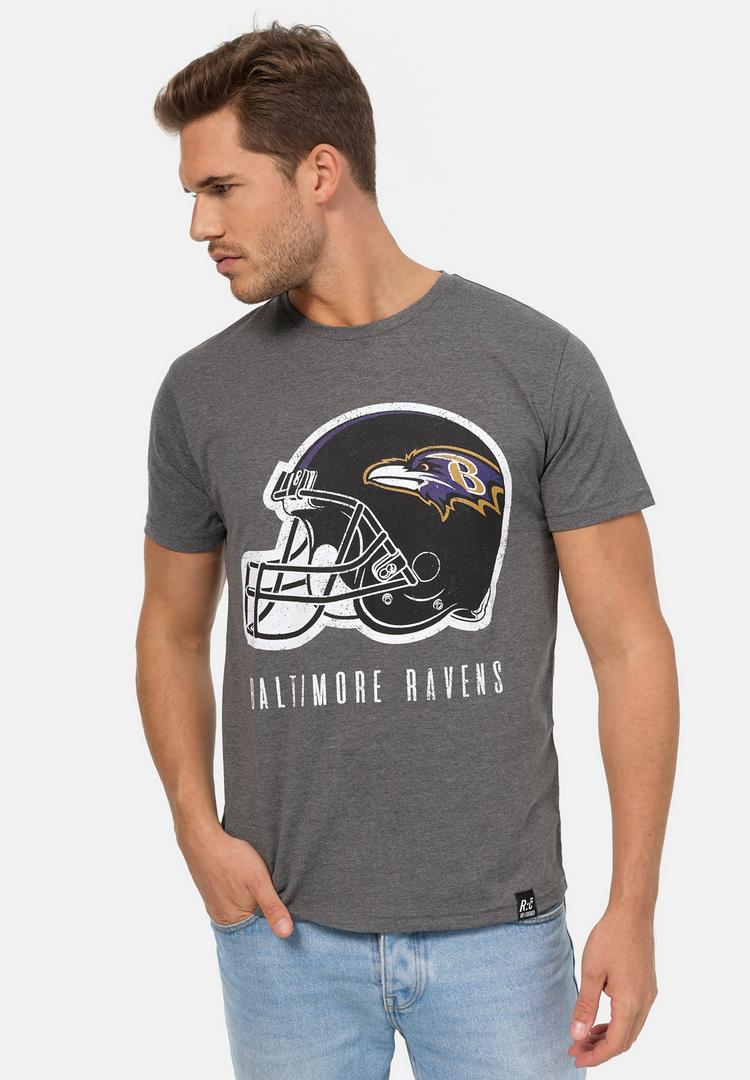 Re:Covered Re:Covered NFL Ravens Helmet Dark Core Printshirt - Dark Grey Marl - 2 | SportScheck