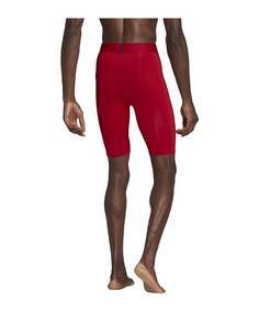 Rückansicht von adidas Techfit Short Tight Thermounterhose Herren rot