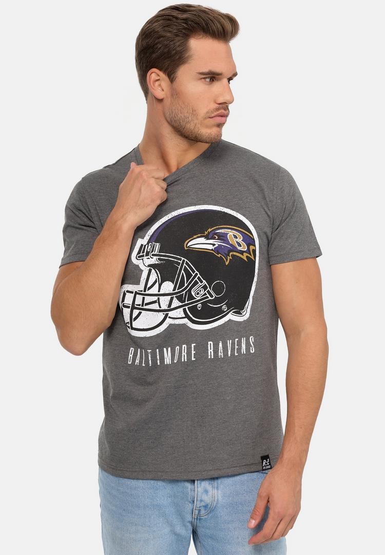 Re:Covered Re:Covered NFL Ravens Helmet Dark Core Printshirt - Dark Grey Marl - 3 | SportScheck