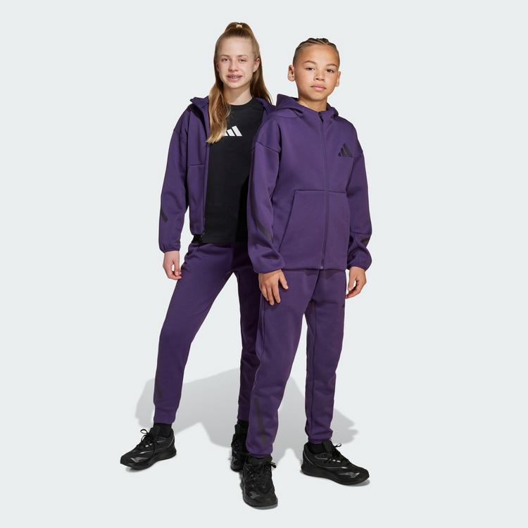 adidas adidas adidas Tapered-Leg Z.N.E. Kids Hose Stoffhose Kinder - Aurora Plum / Aurora Black - 0 | SportScheck