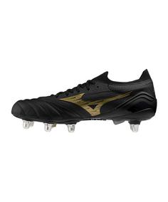 Rückansicht von Mizuno Morelia NEO IV Beta Elite SG Fußballschuhe Herren schwarzgold