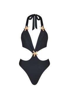 Moda Minx Starfish Plunge Badeanzug Damen Black