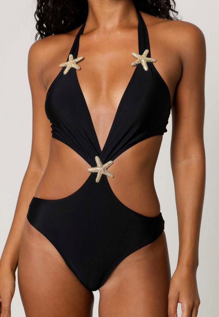 Moda Minx Moda Minx Starfish Plunge Badeanzug Damen - Black - 1 | SportScheck