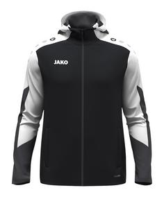 JAKO Dynamic Kapuzenjacke Kids Trainingsjacke Kinder schwarzweissgrau