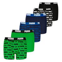 PUMA Boxershort Unterhose Jungen - Schwarz/Blau/Gr&uuml;n