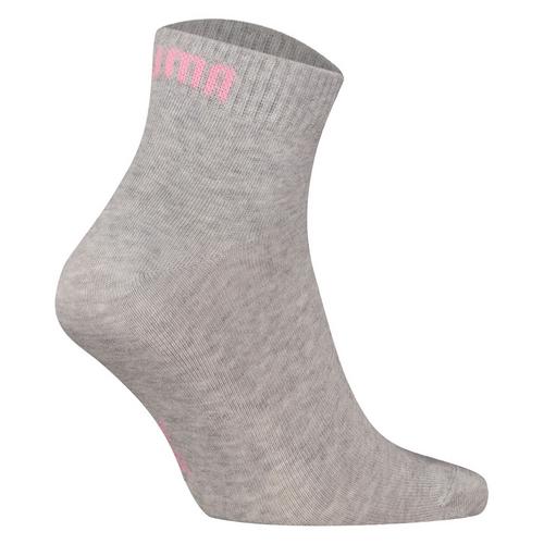 Rückansicht von PUMA Socken Freizeitsocken Grau/Weiß/Rosa