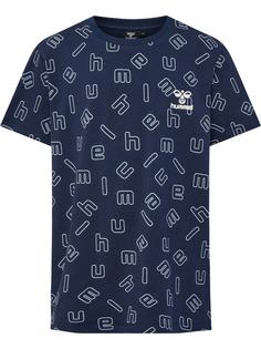 hummel hmlFLOW AOP T-SHIRT S/S Funktionsshirt Kinder BLACK IRIS