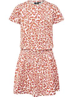 hummel hmlJUMPY AOP DRESS S/S Tenniskleid Kinder COPPER BROWN