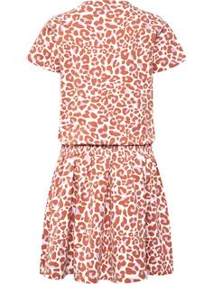 Rückansicht von hummel hmlJUMPY AOP DRESS S/S Tenniskleid Kinder COPPER BROWN