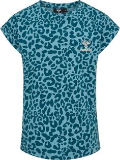 hummel hmlFLOWY AOP T-SHIRT S/S Funktionsshirt Kinder BLUE CORAL
