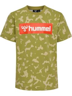 hummel hmlRUSH AOP T-SHIRT S/S Funktionsshirt Kinder GREEN OLIVE