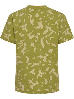 Rückansicht von hummel hmlRUSH AOP T-SHIRT S/S Funktionsshirt Kinder GREEN OLIVE