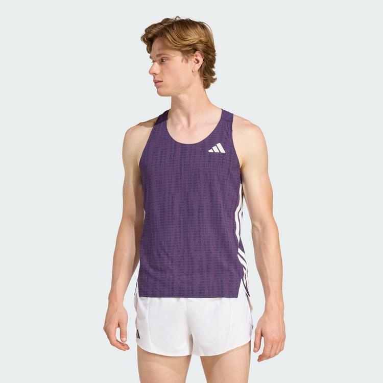 adidas adidas Adizero Running Singlet Funktionstank Herren - Aurora Plum / Noble Ink - 0 | SportScheck