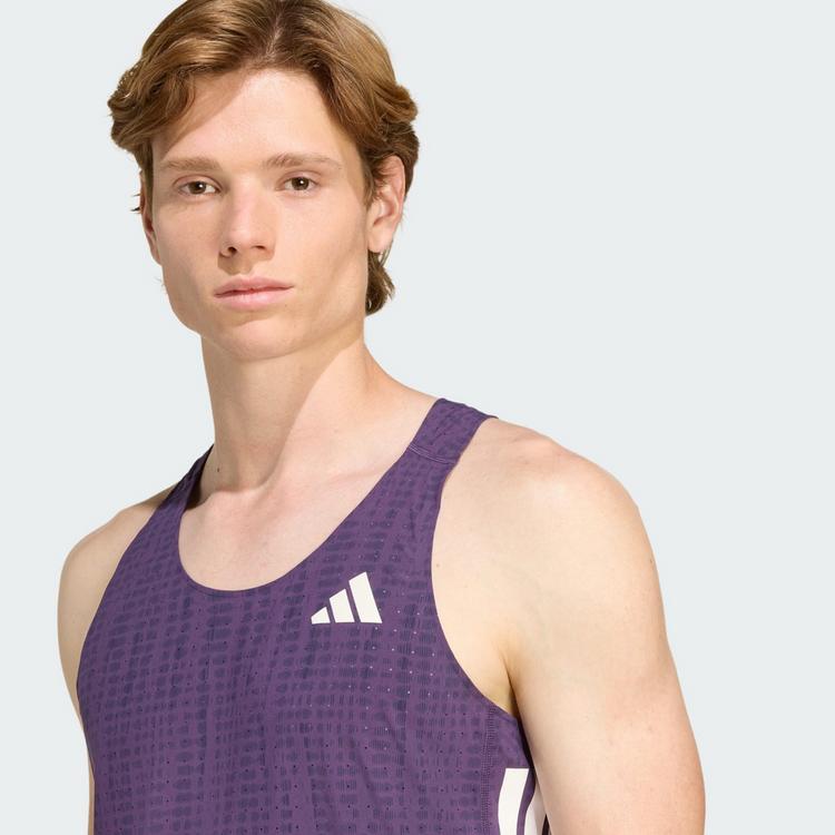 adidas adidas Adizero Running Singlet Funktionstank Herren - Aurora Plum / Noble Ink - 1 | SportScheck
