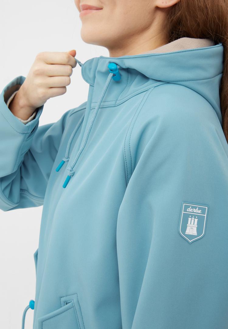 Derbe Derbe Island Friese Softshelljacke Damen - milky blue/cobblestone - 0 | SportScheck