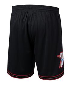 Rückansicht von Mitchell & Ness NBA P 76ers Short Sweathose Herren schwarz