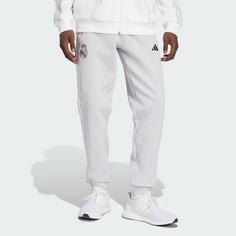 Rückansicht von adidas Real Madrid UBP Doubleknit Hose Trainingshose Herren Light Solid Grey / White