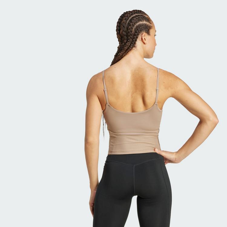 adidas adidas Hyperglam Rib Tanktop Funktionstank Damen - Chalky Brown / Earth Strata - 1 | SportScheck