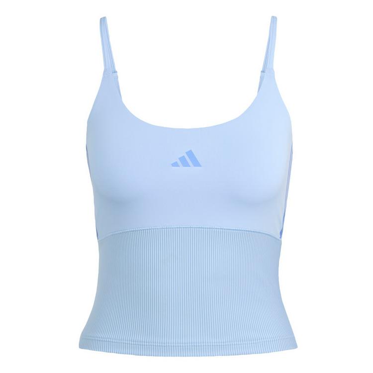 adidas adidas Hyperglam Rib Tanktop Funktionstank Damen - Glow Blue / Blue Fusion - 0 | SportScheck