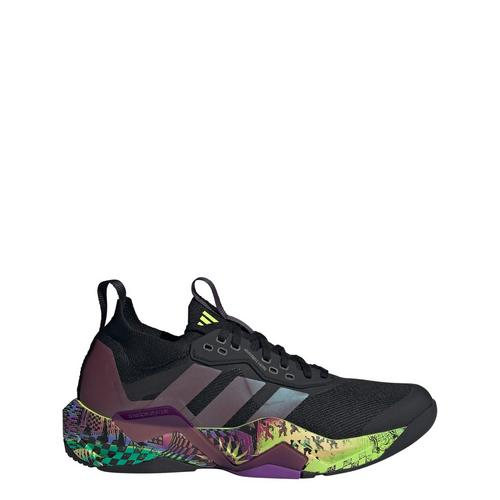 Rückansicht von adidas adidas x Jeremy Scott Rapidmove Adv 2 Fitnessschuhe Herren Core Black / Aurora Met. / Acid Yellow