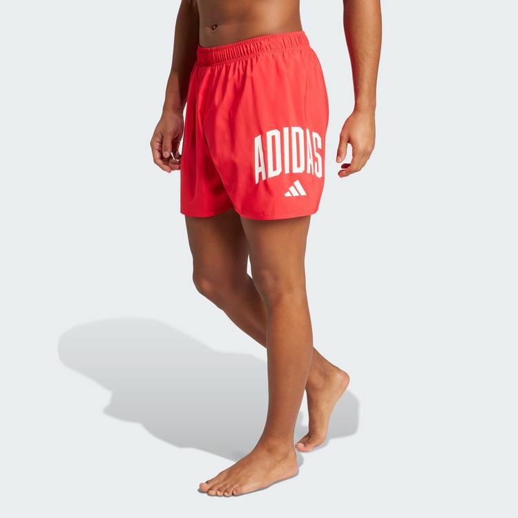 adidas adidas adidas Badeshorts mit Logo, 5 Zoll Badehose Herren - Pure Ruby / White - 0 | SportScheck