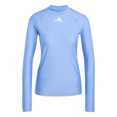 adidas Langärmeliger Rashguard UV-Shirt Damen Blue Fusion / White