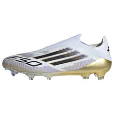 adidas F50 Elite Laceless FG Fußballschuh Fußballschuhe Cloud White / Core Black / Gold Metallic