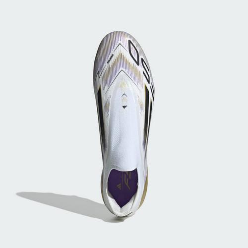 Rückansicht von adidas F50 Elite Laceless FG Fußballschuh Fußballschuhe Cloud White / Core Black / Gold Metallic