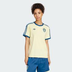Rückansicht von adidas Schweden T-Shirt Fanshirt Damen Pearl Citrine